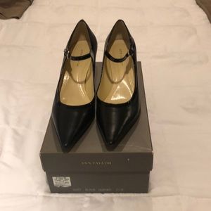 Ann Taylor Black Leather Heels (Suzy)